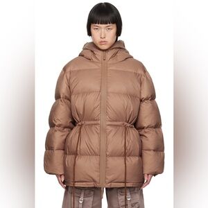 Acne Studios Hooded Brown Down Puffer Jacket